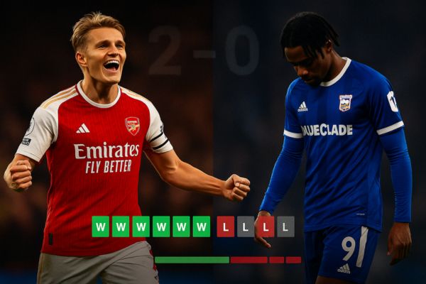 Nhận định bóng đá Phong độ đối lập của Arsenal vs Ipswich Town