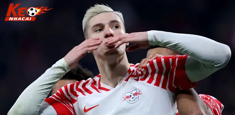 Sesko ăn mừng trong màu áo RB Leipzig